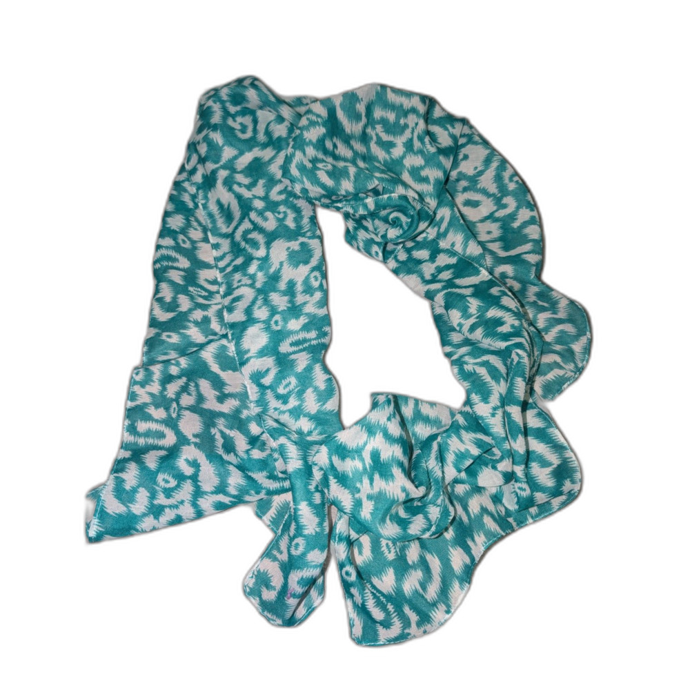 blue pattern scarf